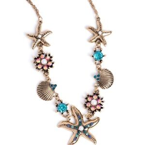 Gold Starfish and Shell Necklace